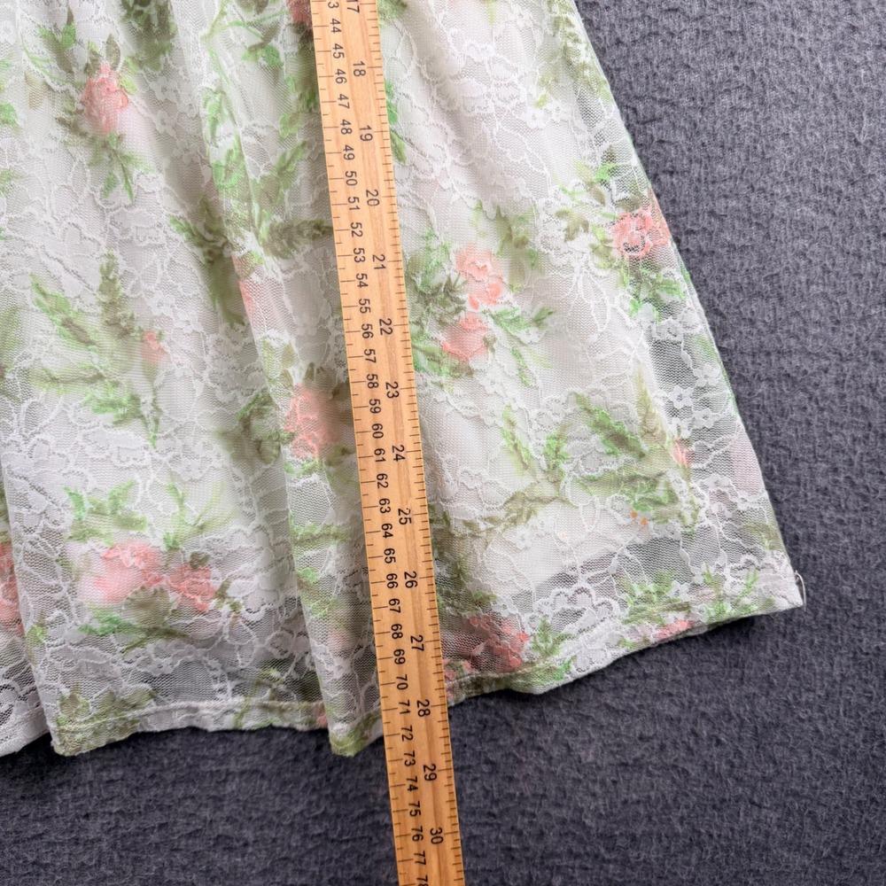 Disney Princess Floral Lace Off Shoulder Womens S Dress White Green Crochet Trim - Picture 5 of 8